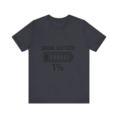Social Battery Bar Unisex Jersey Short Sleeve Tee T-shirt