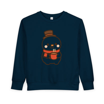 Snowman Drinking Hot Choco Toddler Sweatshirt