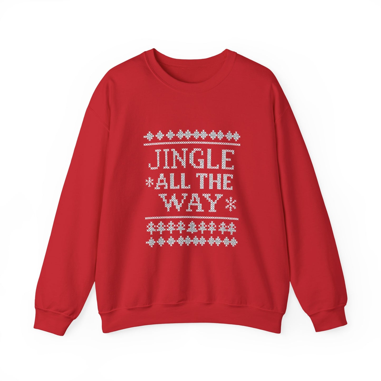 Merry Christmas Ugly Knitted Sweater Style Unisex Heavy Blend™ Crewneck Sweatshirt