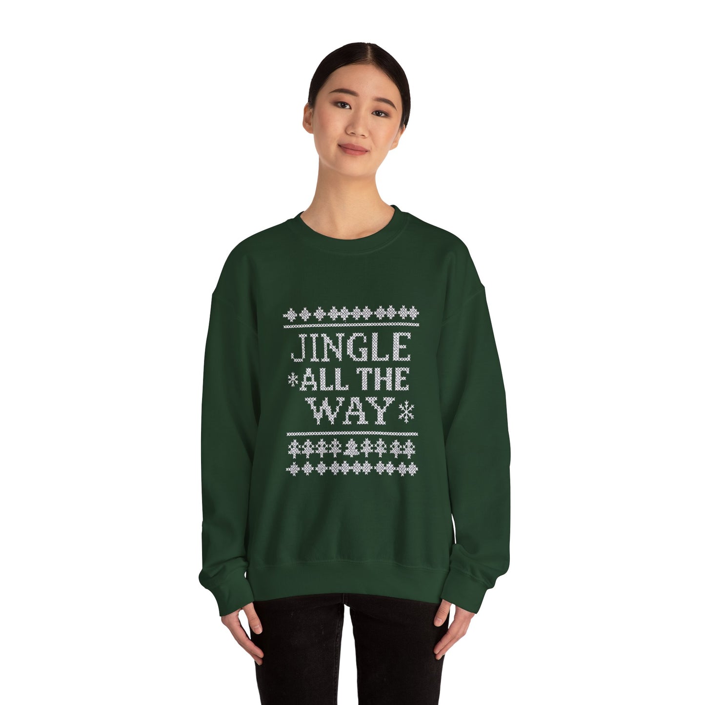 Merry Christmas Ugly Knitted Sweater Style Unisex Heavy Blend™ Crewneck Sweatshirt