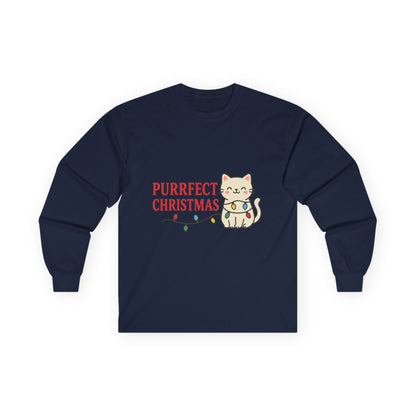 Purrfect Christmas Kitty Cat Unisex Ultra Cotton Long Sleeve Tee