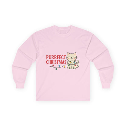 Purrfect Christmas Kitty Cat Unisex Ultra Cotton Long Sleeve Tee