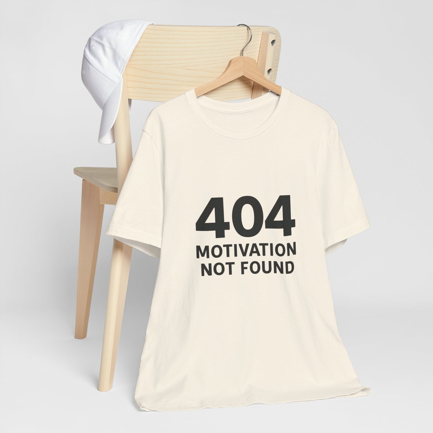 404 Motivation Not Found Introverts Humor Unisex Jersey Short Sleeve Tee T-shirt