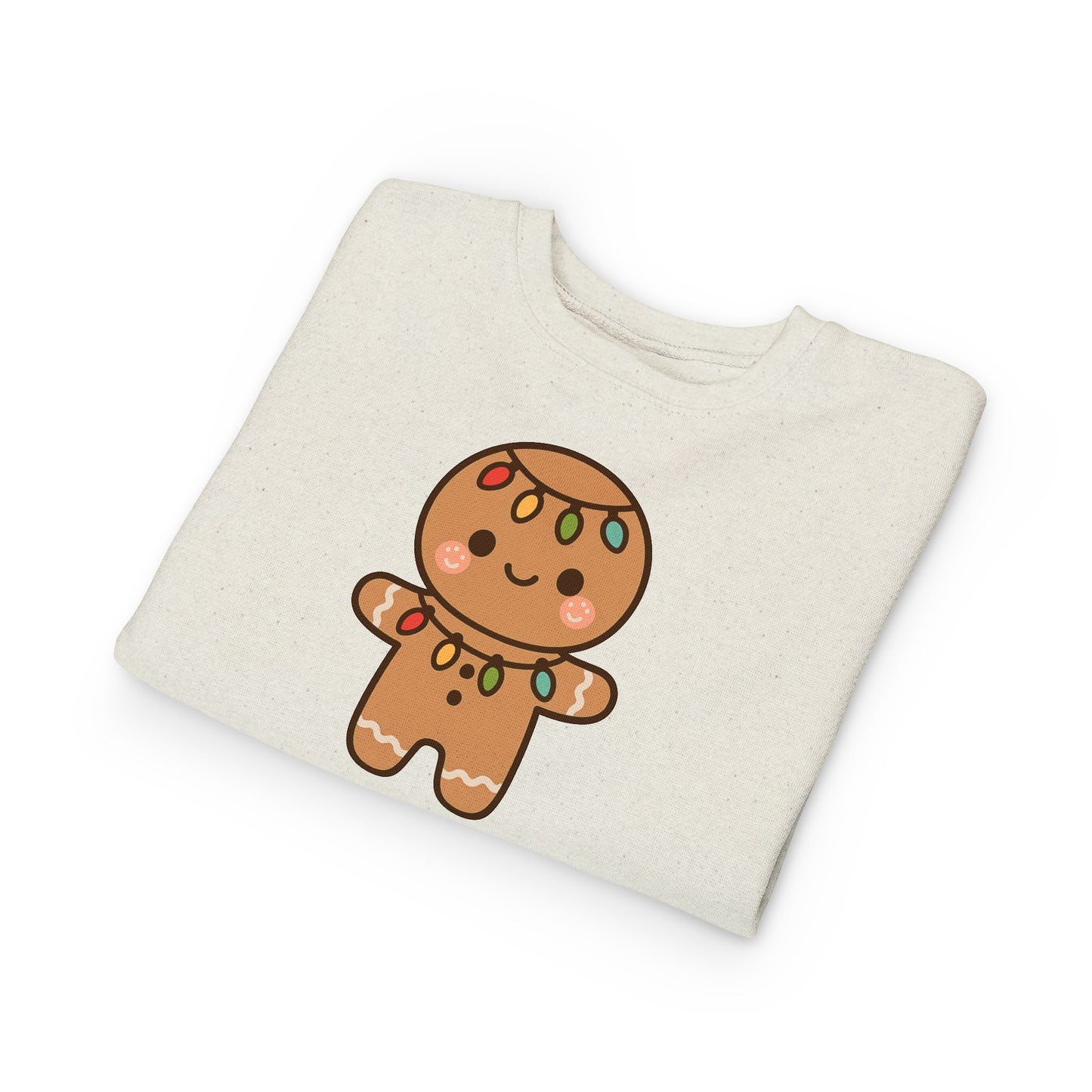 Gingerbread Cookie Decorated With Lights Christmas Toddler Sweatshirt
