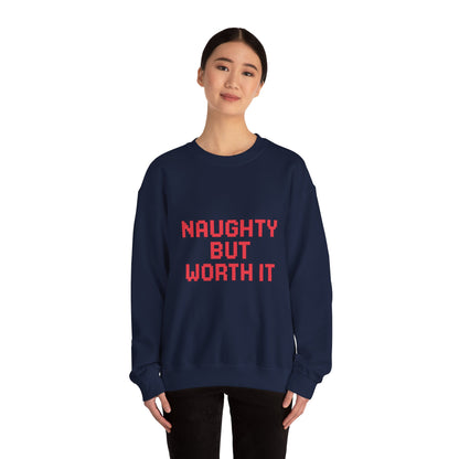 Naughty But Worth It Christmas Unisex Heavy Blend™ Crewneck Sweatshirt
