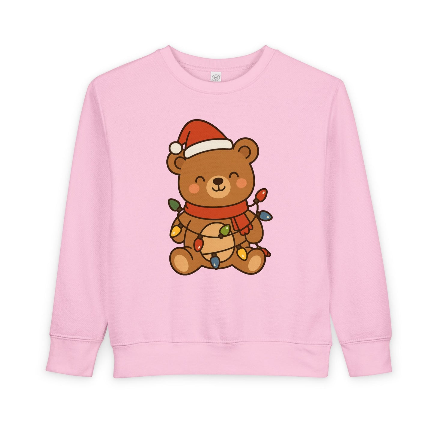 Teddy Bear With Christmas Lights And Hat Toddler Sweatshirt