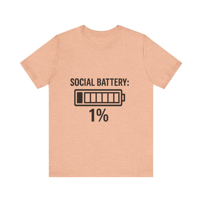 Social Battery Bar Unisex Jersey Short Sleeve Tee T-shirt