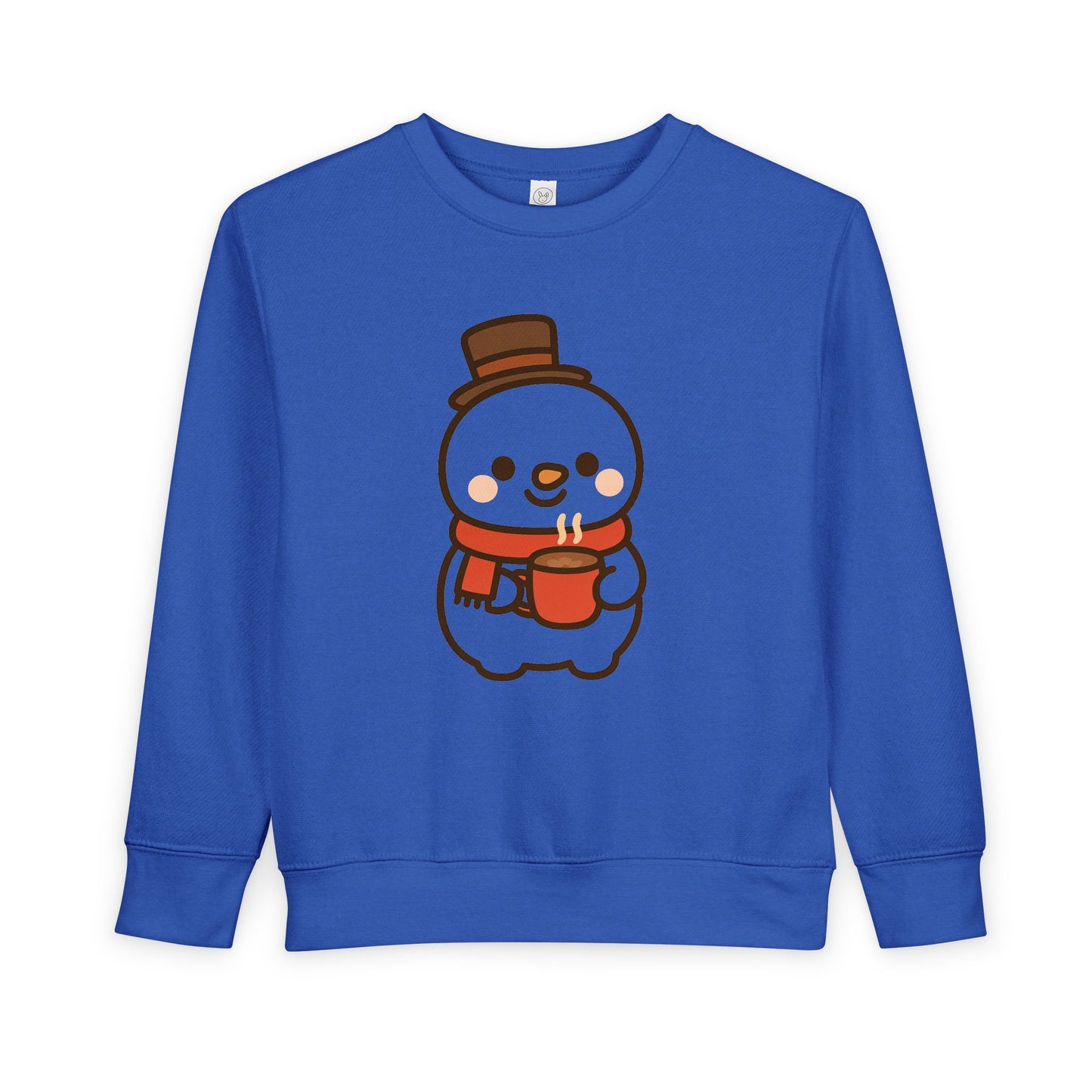 Snowman Drinking Hot Choco Toddler Sweatshirt