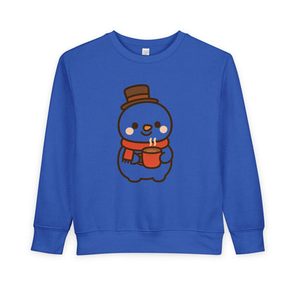Snowman Drinking Hot Choco Toddler Sweatshirt