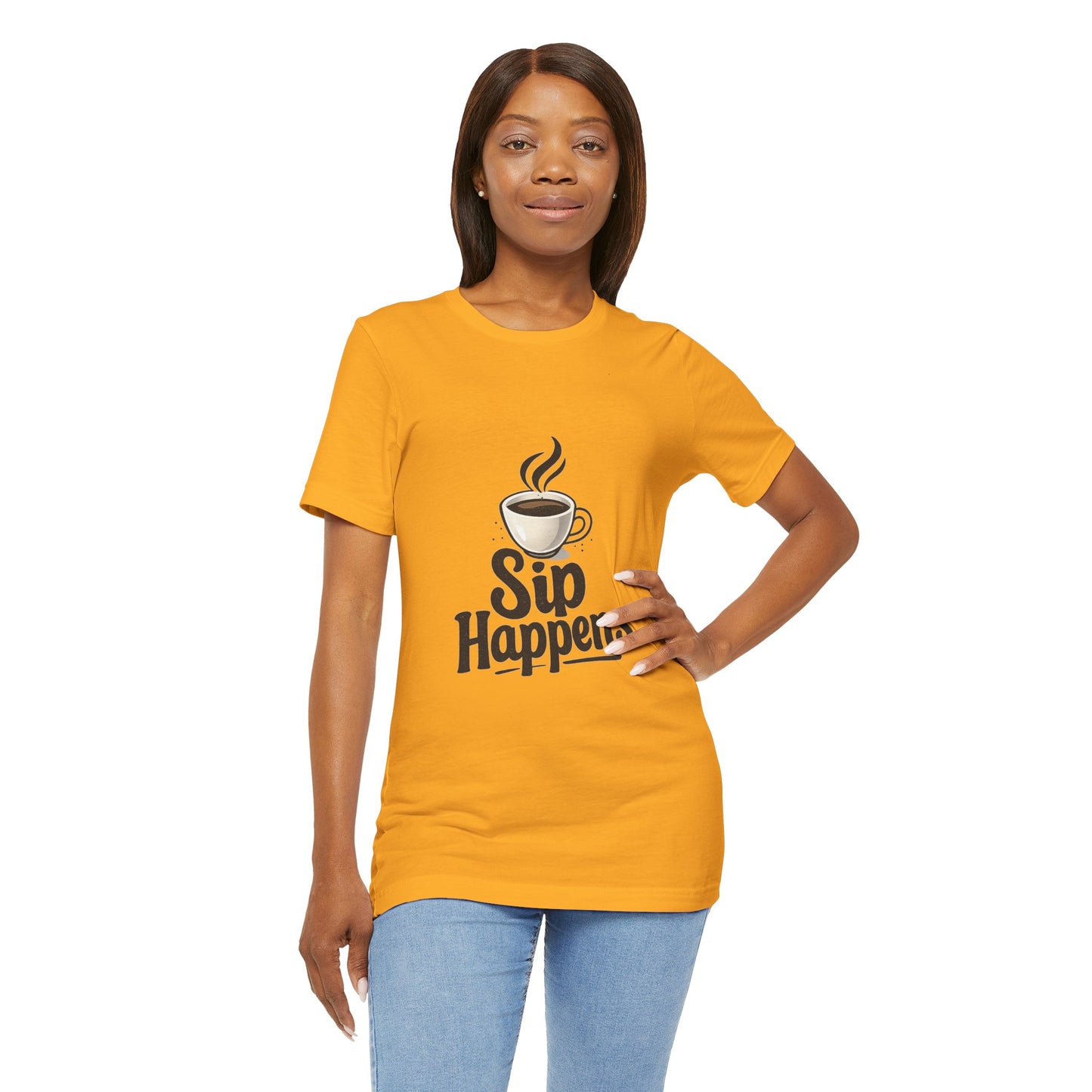 Sip Happens Coffee Cup Unisex Jersey Short Sleeve Tee T-shirt