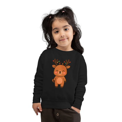 Reindeer Decorated With Lights Christmas Toddler Sweatshirt