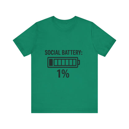 Social Battery Bar Unisex Jersey Short Sleeve Tee T-shirt