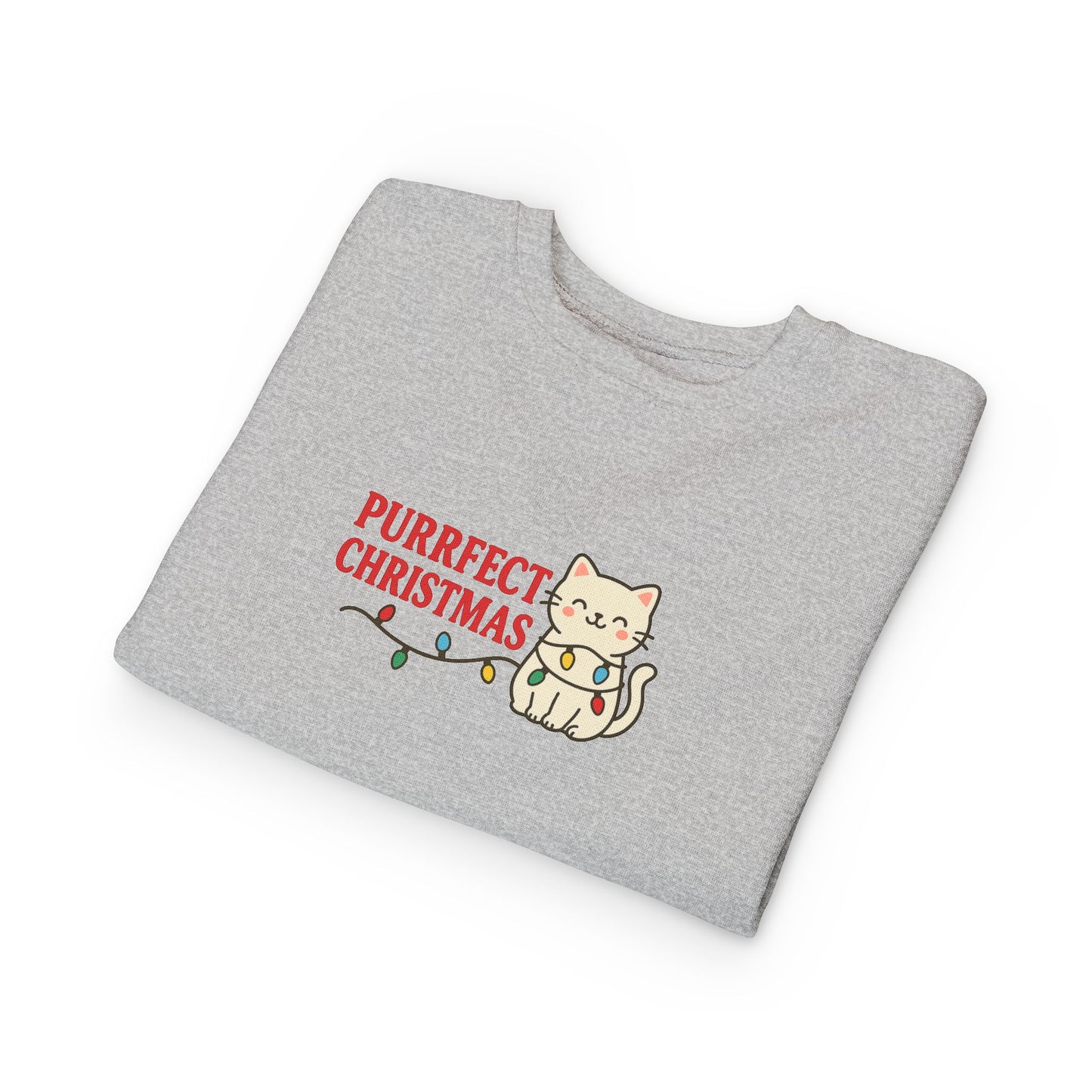 Puurfect Christmas Kitty Cat With Lights Toddler Sweatshirt