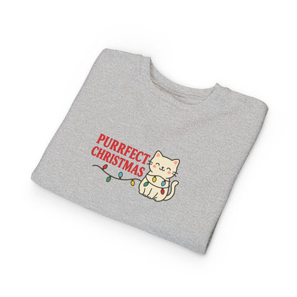 Puurfect Christmas Kitty Cat With Lights Toddler Sweatshirt