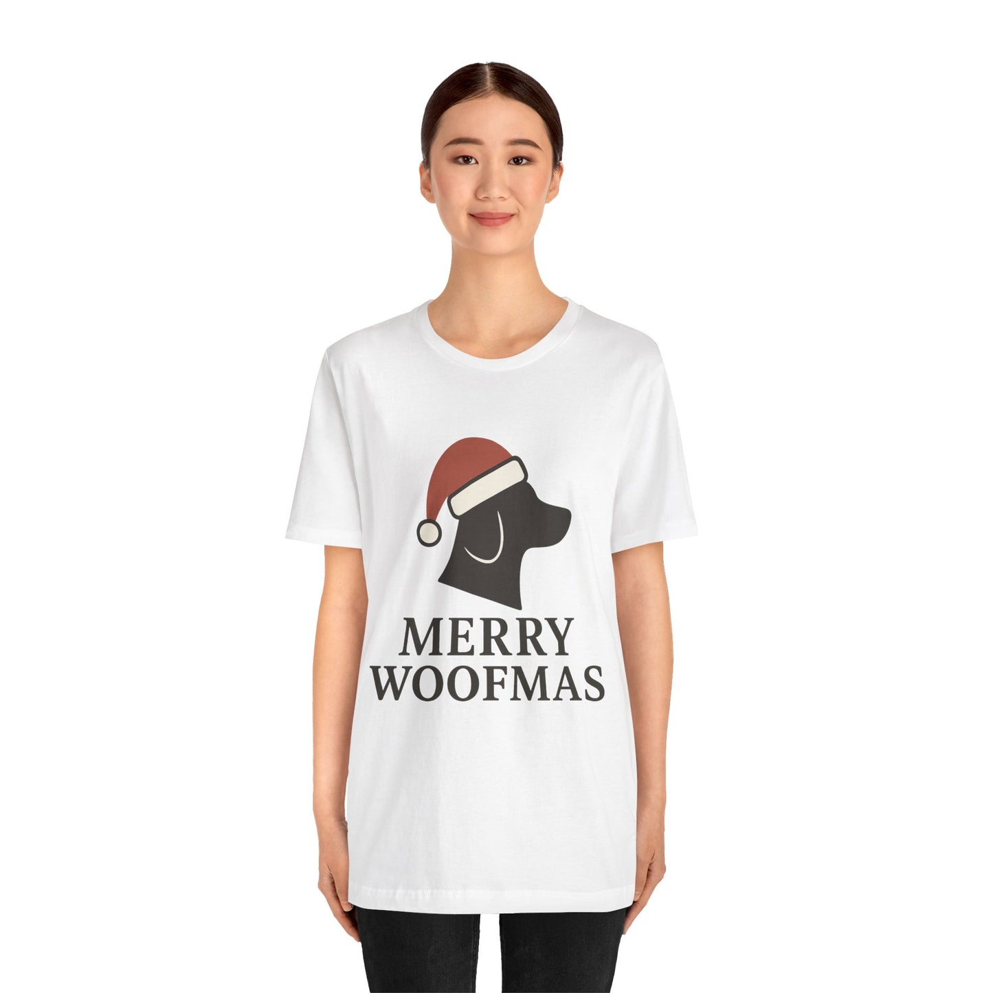 Merry Woofmas Christmas Unisex Jersey Short Sleeve Tee T-shirt