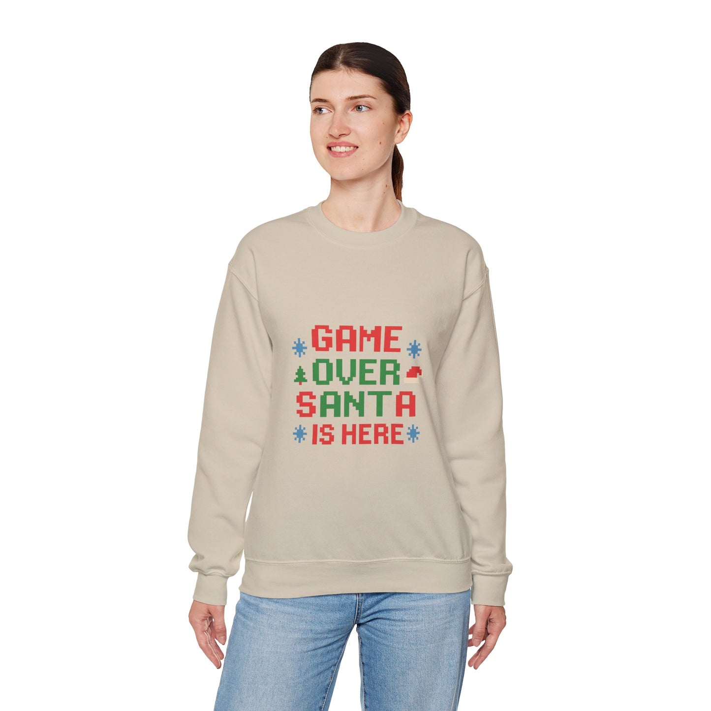 Game Over Santa Is Here Christmas Unisex Heavy Blend™ Crewneck Sweatshirt