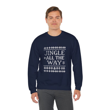 Merry Christmas Ugly Knitted Sweater Style Unisex Heavy Blend™ Crewneck Sweatshirt