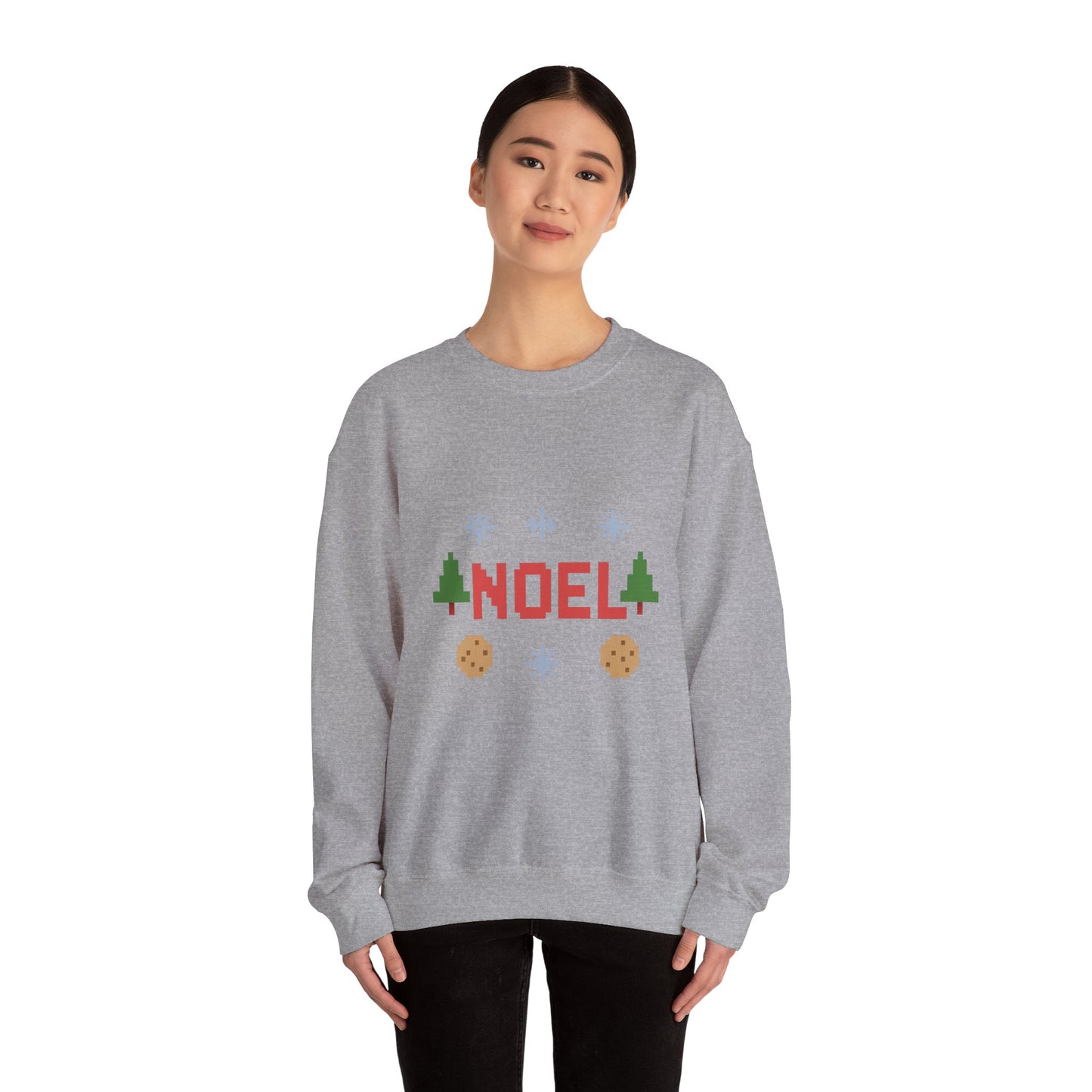 Christmas Noel In Pixel Unisex Heavy Blend™ Crewneck Sweatshirt