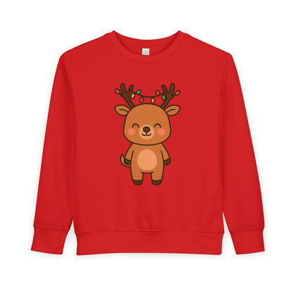 Reindeer Decorated With Lights Christmas Toddler Sweatshirt