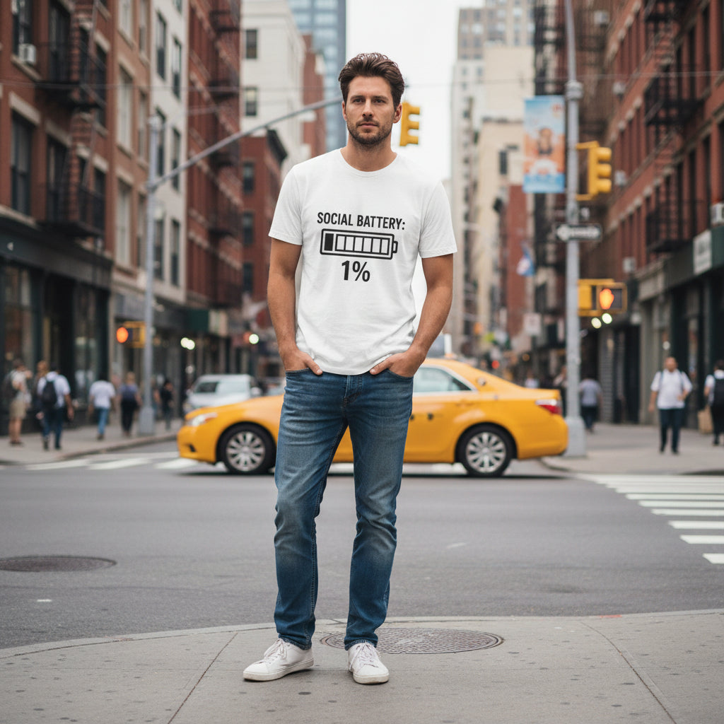 Social Battery Bar Unisex Jersey Short Sleeve Tee T-shirt