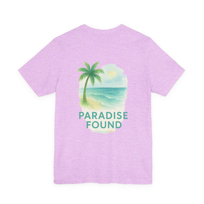 Logo Paradise Found Back Side Design Unisex Jersey Short Sleeve Tee T-shirt