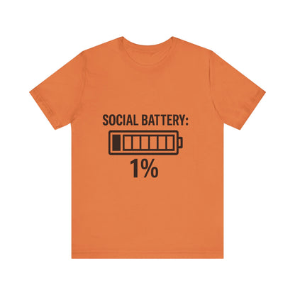 Social Battery Bar Unisex Jersey Short Sleeve Tee T-shirt