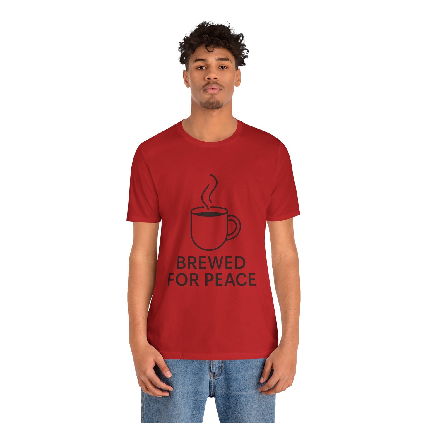 Brewed For Peace Coffee Humor Unisex Jersey Short Sleeve Tee T-shirt