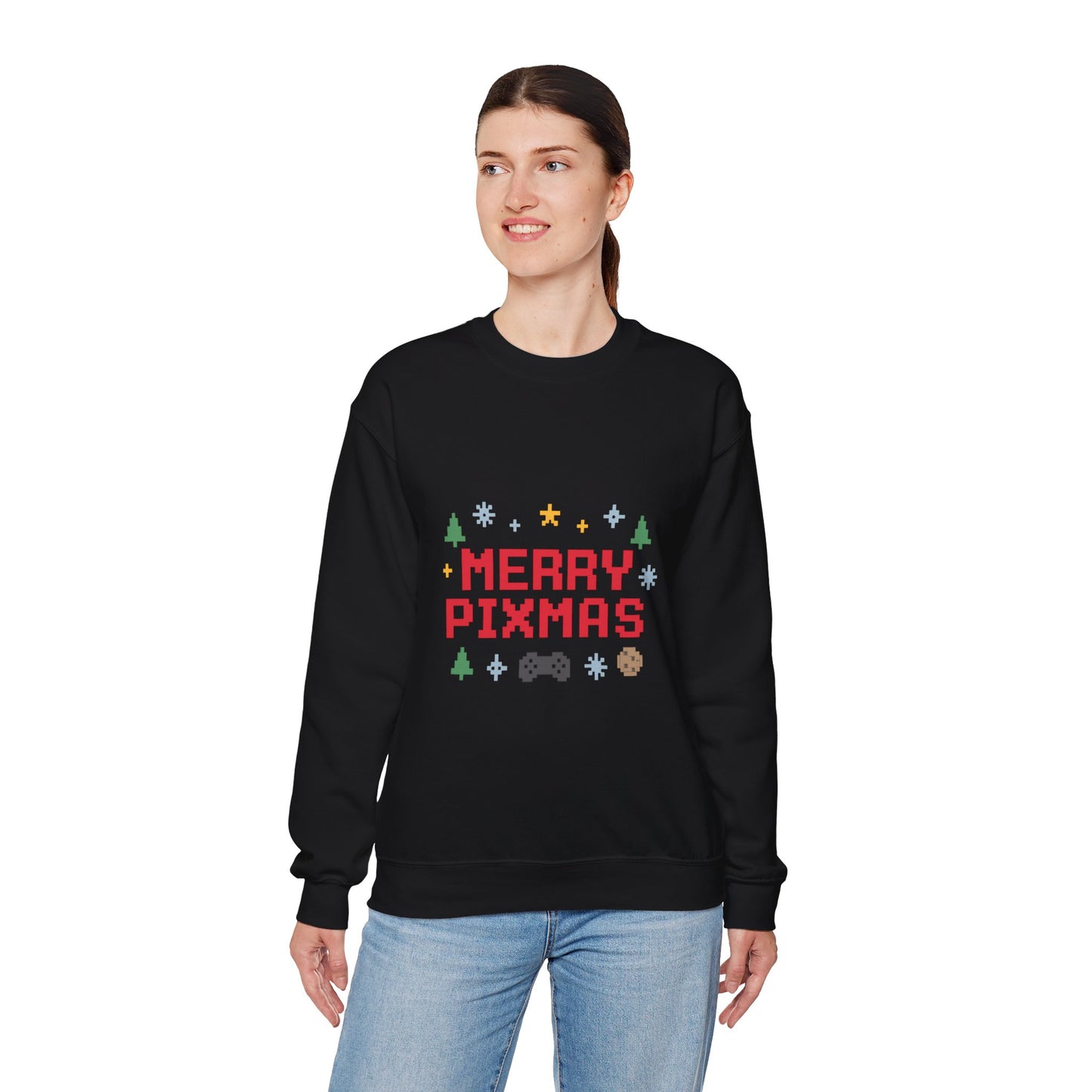 Merry Pixmas Christmas Unisex Heavy Blend™ Crewneck Sweatshirt