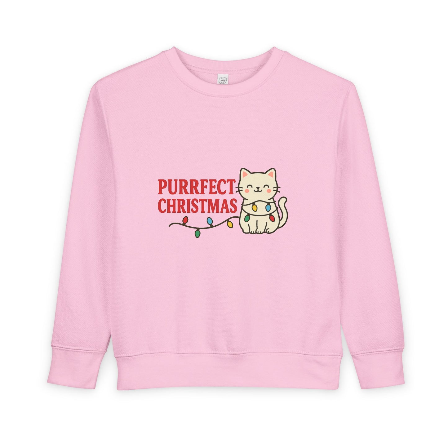 Puurfect Christmas Kitty Cat With Lights Toddler Sweatshirt