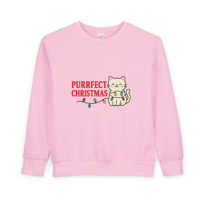 Puurfect Christmas Kitty Cat With Lights Toddler Sweatshirt