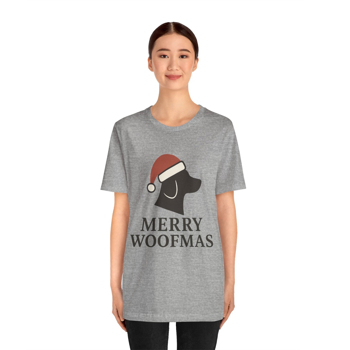 Merry Woofmas Christmas Unisex Jersey Short Sleeve Tee T-shirt