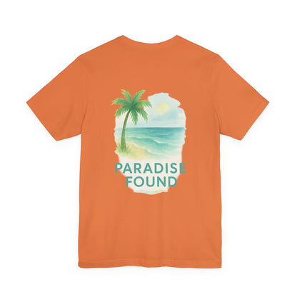 Logo Paradise Found Back Side Design Unisex Jersey Short Sleeve Tee T-shirt