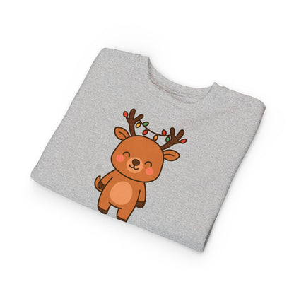 Reindeer Decorated With Lights Christmas Toddler Sweatshirt