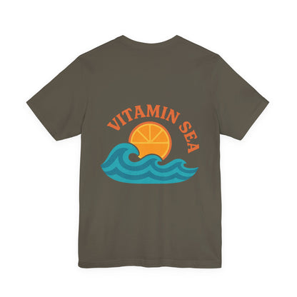 Logo Vitamin Sea Back Side Design Unisex Jersey Short Sleeve Tee T-shirt
