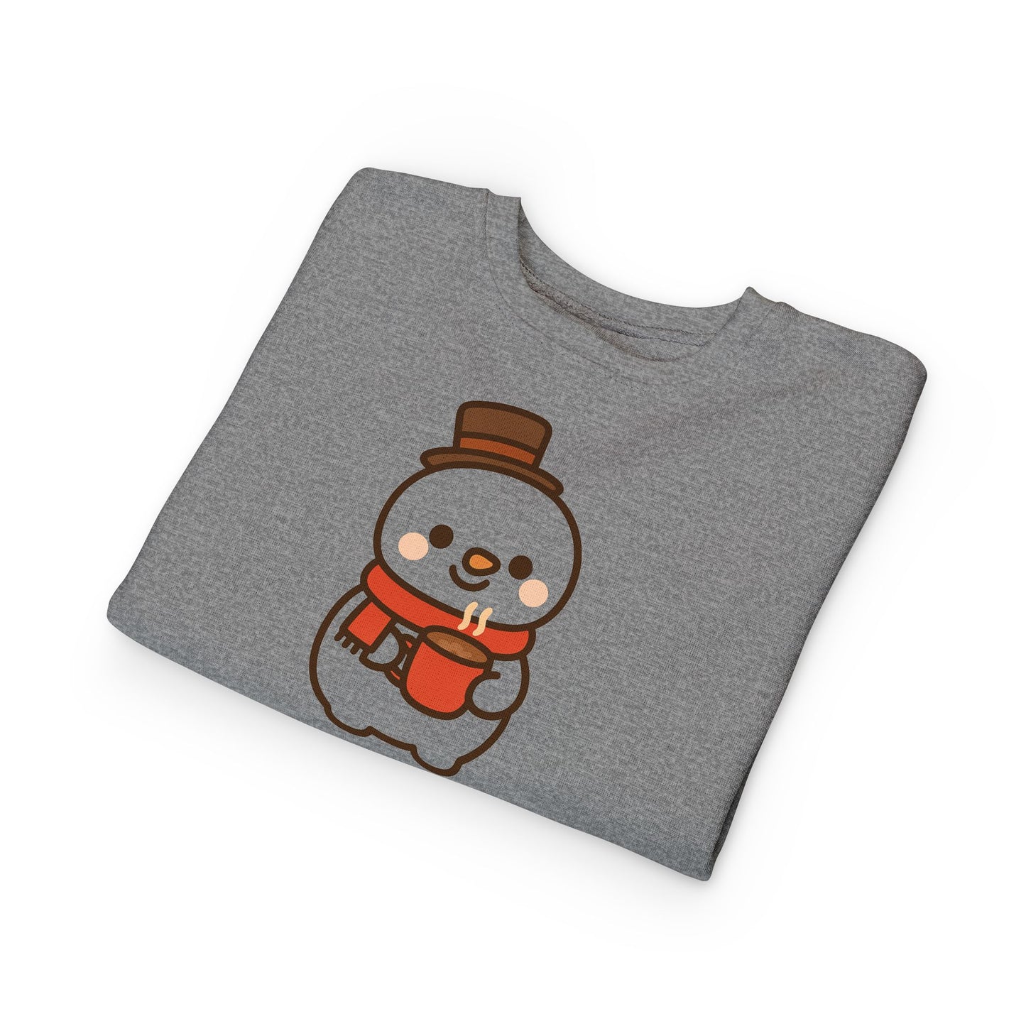 Snowman Drinking Hot Choco Toddler Sweatshirt