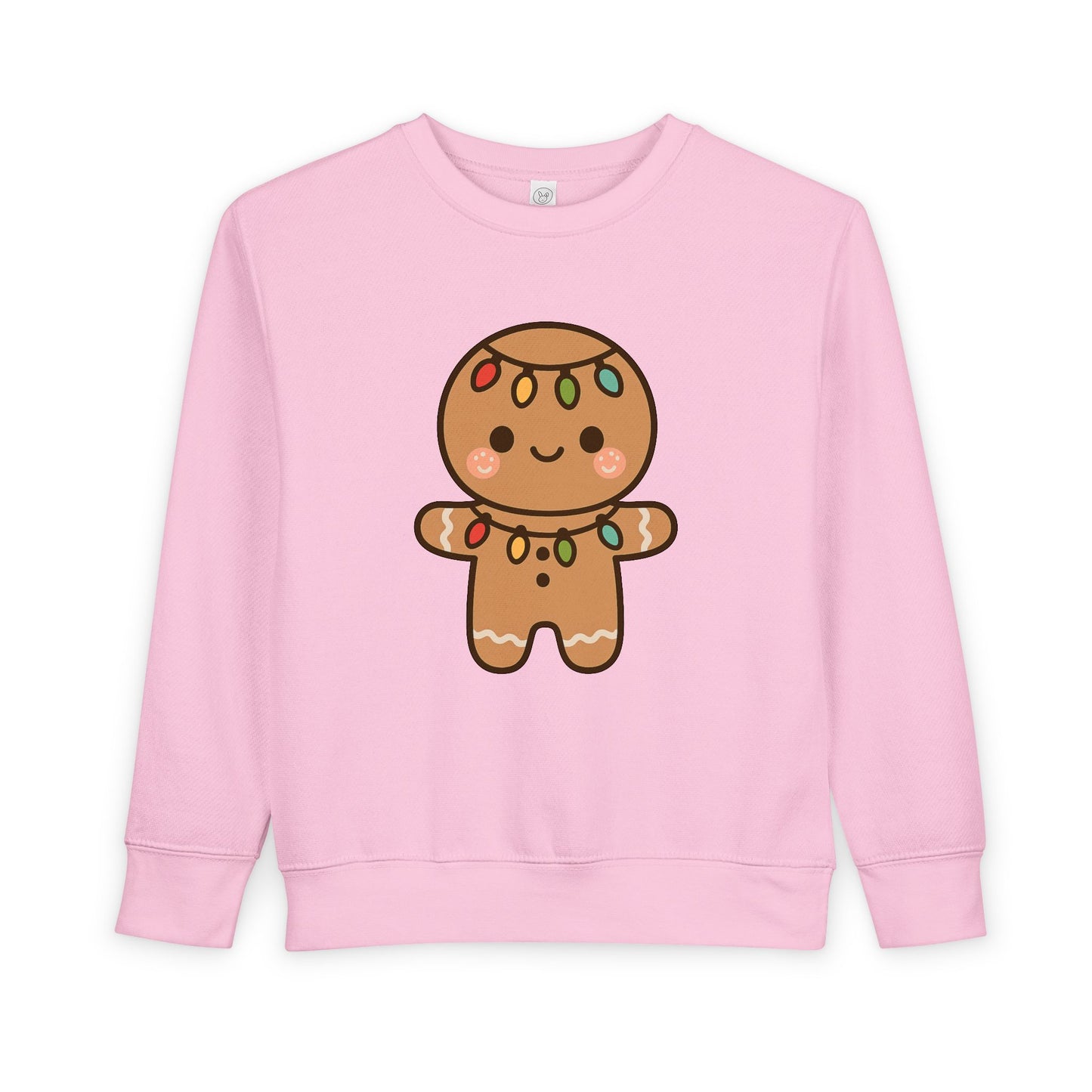 Gingerbread Cookie Decorated With Lights Christmas Toddler Sweatshirt