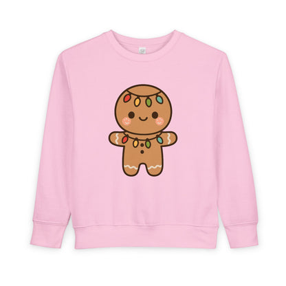 Gingerbread Cookie Decorated With Lights Christmas Toddler Sweatshirt
