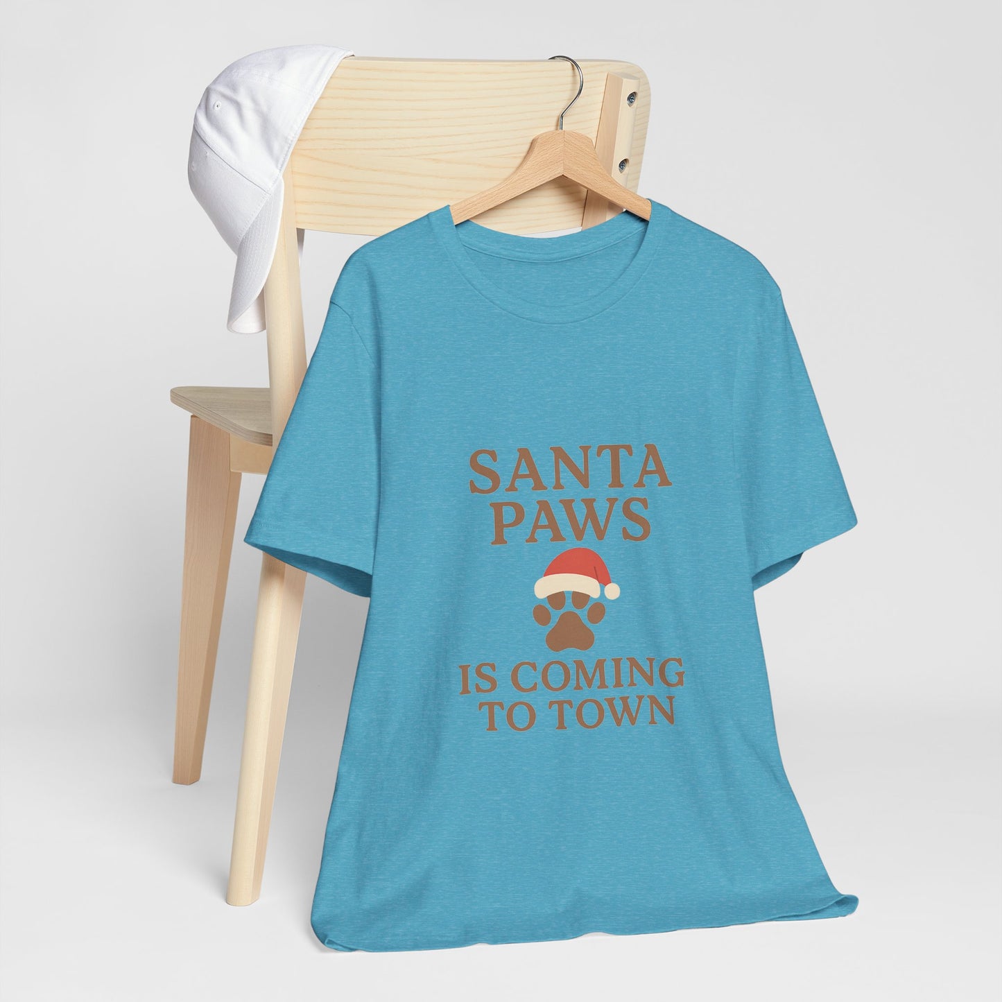 Santa Paws Is Coming To Town Christmas Unisex Jersey Short Sleeve Tee T-shirt