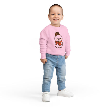 Snowman Drinking Hot Choco Toddler Sweatshirt