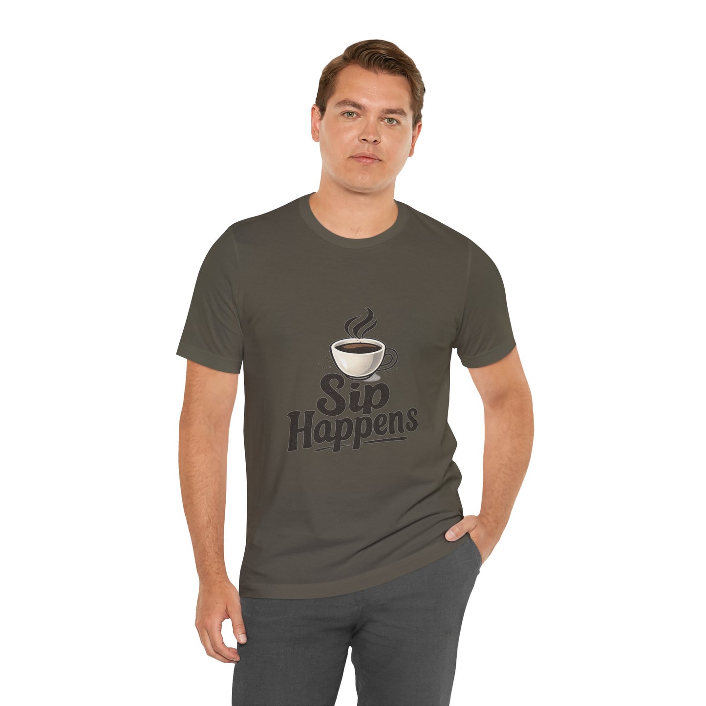Sip Happens Coffee Cup Unisex Jersey Short Sleeve Tee T-shirt