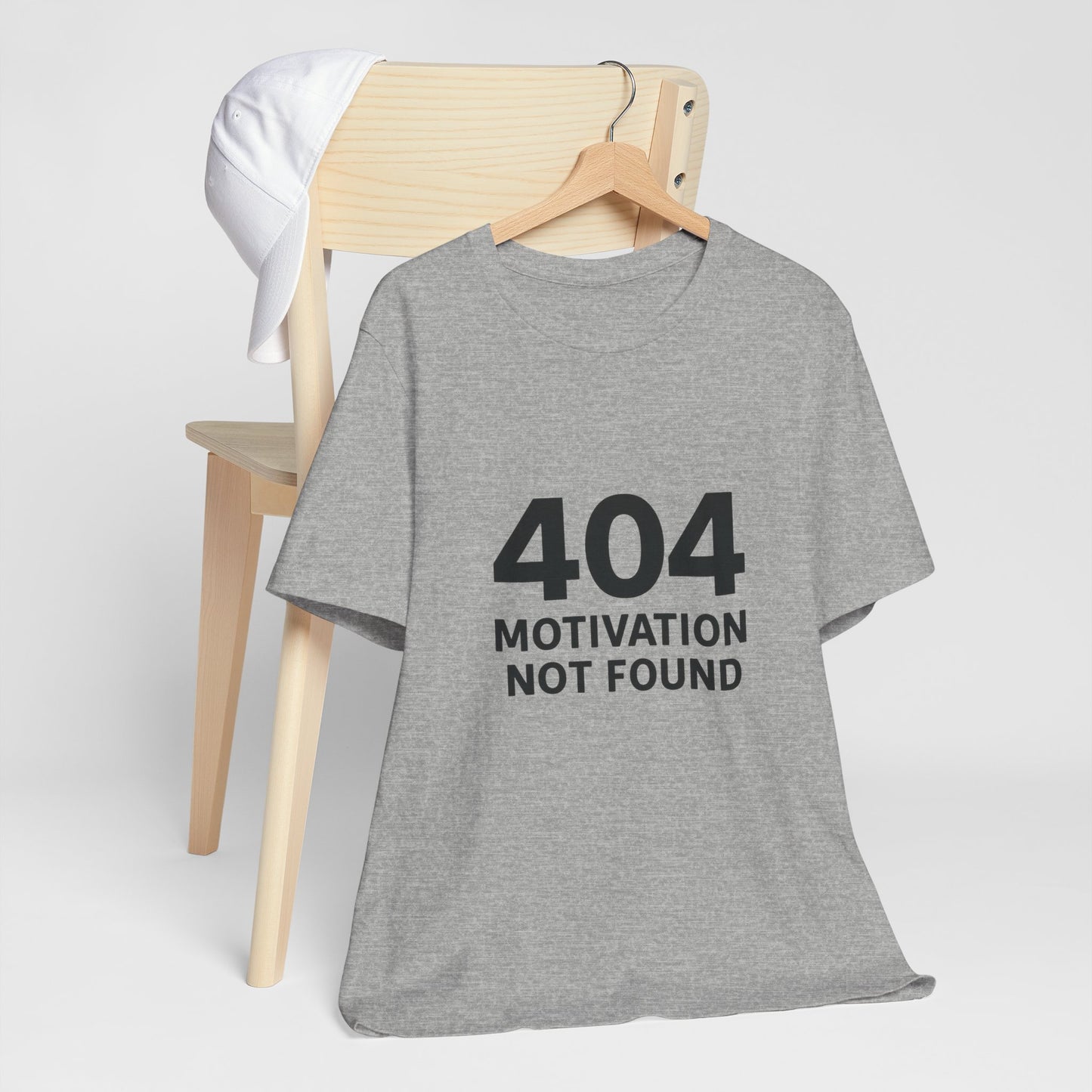 404 Motivation Not Found Introverts Humor Unisex Jersey Short Sleeve Tee T-shirt