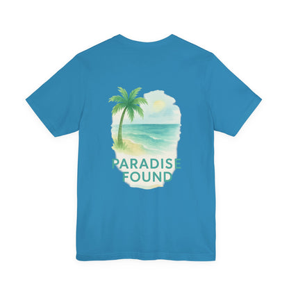 Logo Paradise Found Back Side Design Unisex Jersey Short Sleeve Tee T-shirt