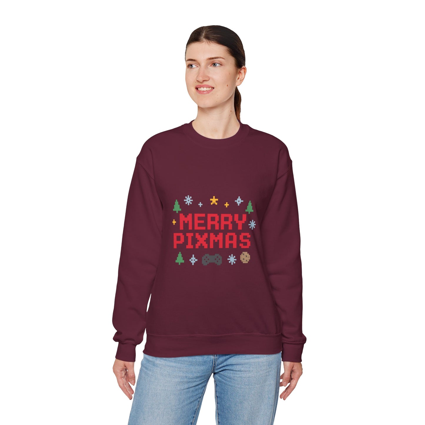Merry Pixmas Christmas Unisex Heavy Blend™ Crewneck Sweatshirt
