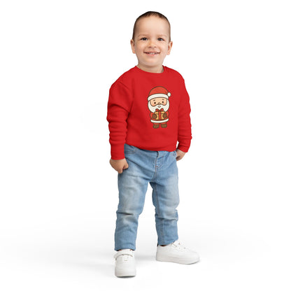Baby Santa Holding Christmas Gift Toddler Sweatshirt