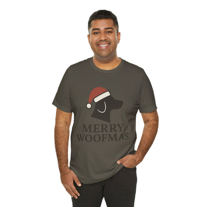 Merry Woofmas Christmas Unisex Jersey Short Sleeve Tee T-shirt