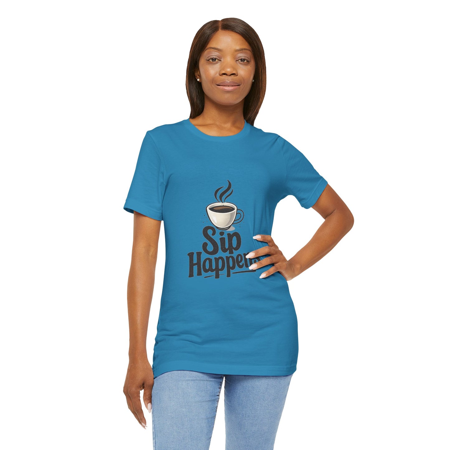 Sip Happens Coffee Cup Unisex Jersey Short Sleeve Tee T-shirt