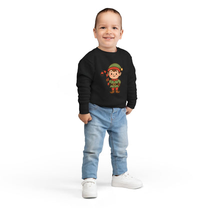 Candy Cane Christmas Elf Toddler Sweatshirt