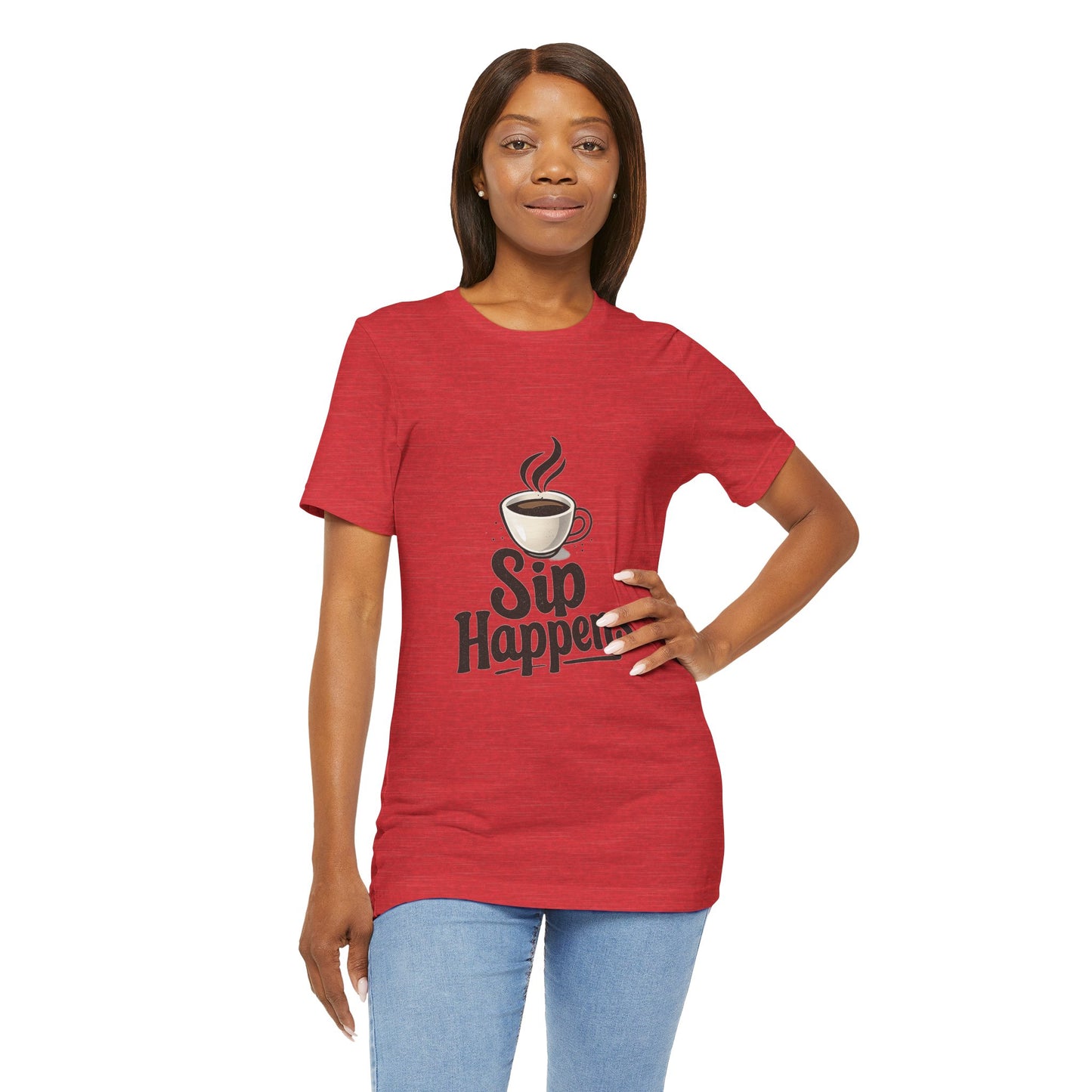 Sip Happens Coffee Cup Unisex Jersey Short Sleeve Tee T-shirt