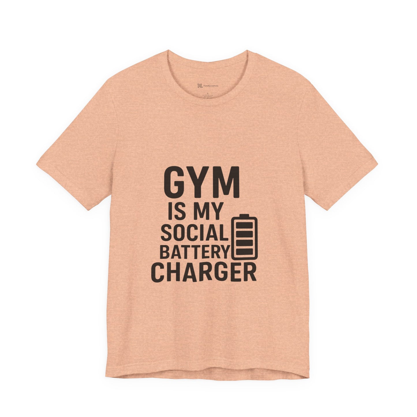 Gym Is My Social Battery Bar Unisex Jersey Short Sleeve Tee T-shirt