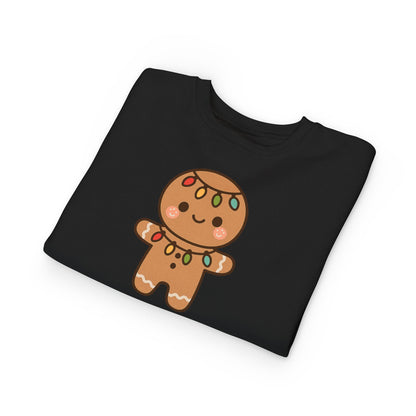 Gingerbread Cookie Decorated With Lights Christmas Toddler Sweatshirt